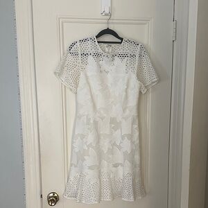 Reiss White Floral Lace Dress